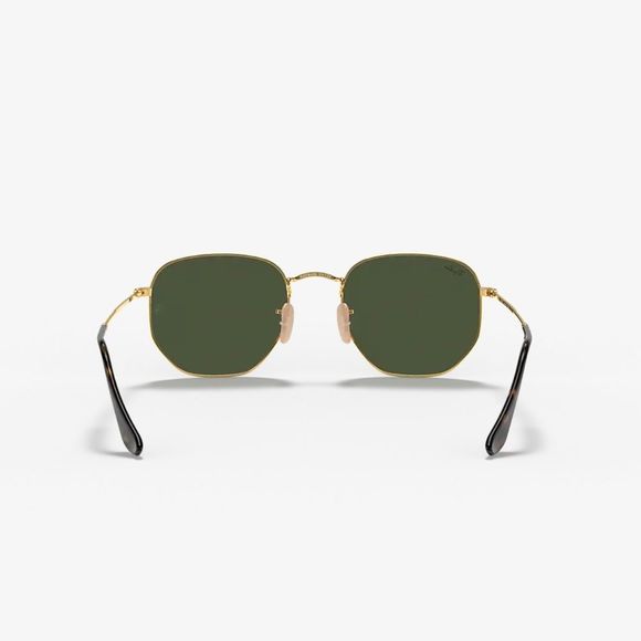 Ray Ban RB3548N HEXAGONAL FLAT LENSES Gold frame G -15 Lens XL 54-21 Unisex NEW - Picture 3 of 9
